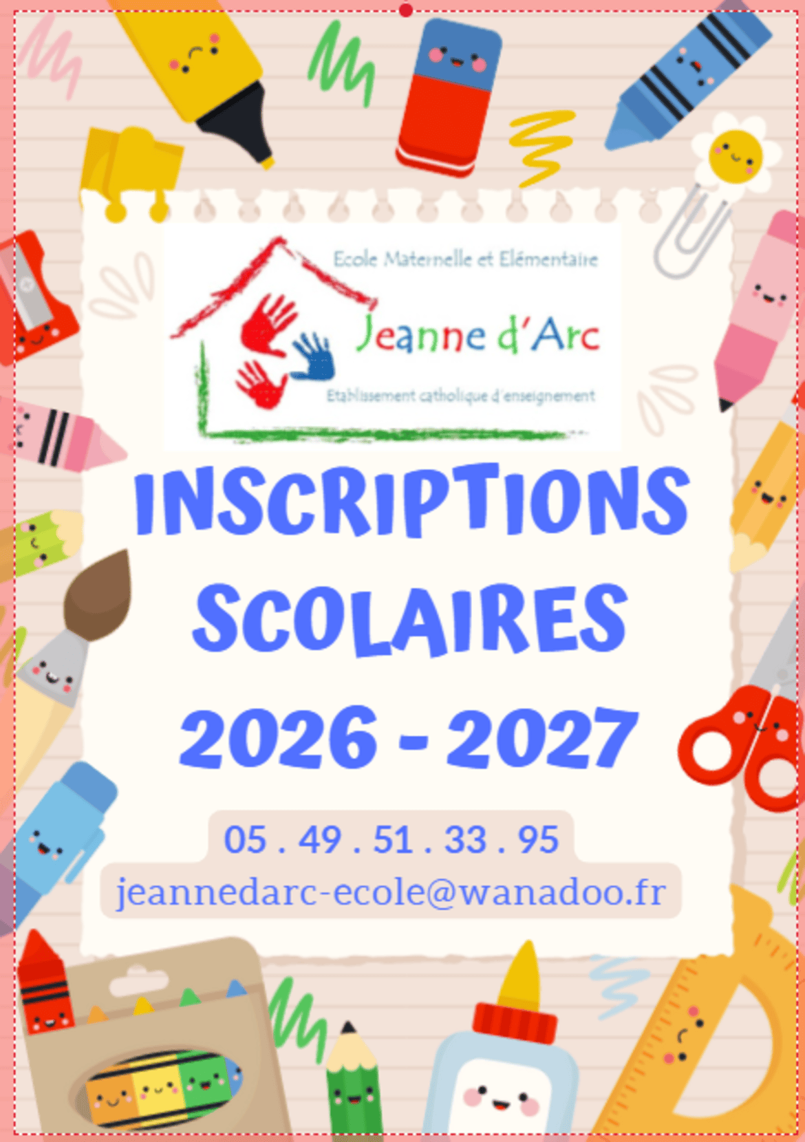 Inscriptions école Jeanne d'Arc
